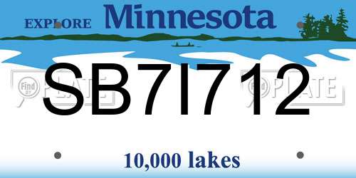 SB7I712 Minnesota License Plate