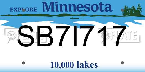 SB7I717 Minnesota License Plate
