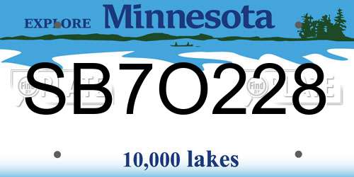 SB7O228 Minnesota License Plate
