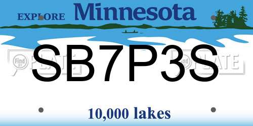 SB7P3S Minnesota License Plate