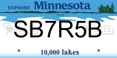 SB7R5B Minnesota License Plate