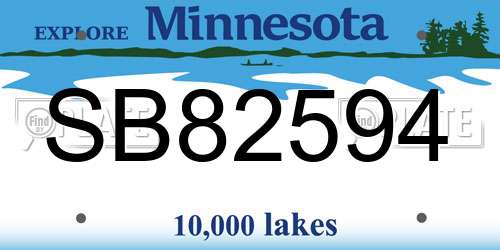 SB82594 Minnesota License Plate