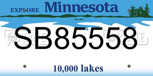 SB85558 Minnesota License Plate