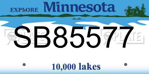 SB85577 Minnesota License Plate