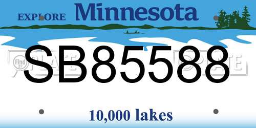 SB85588 Minnesota License Plate