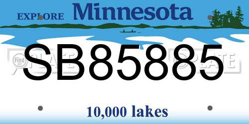 SB85885 Minnesota License Plate