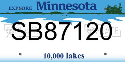 SB87120 Minnesota License Plate