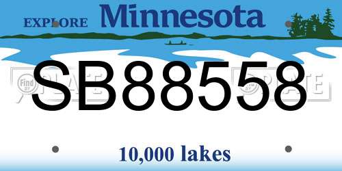 SB88558 Minnesota License Plate