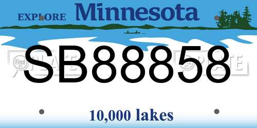 SB88858 Minnesota License Plate