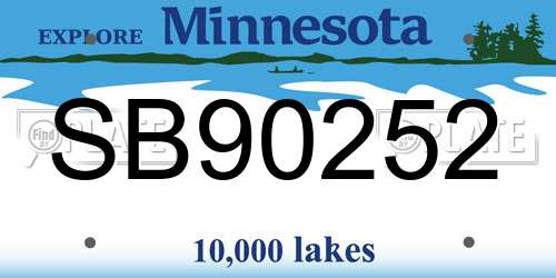 SB90252 Minnesota License Plate