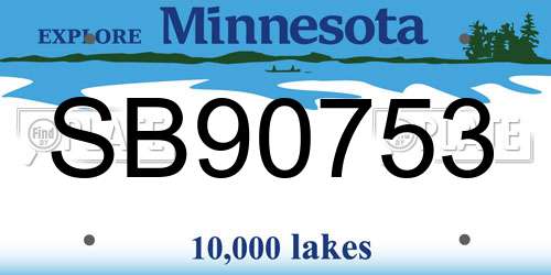 SB90753 Minnesota License Plate