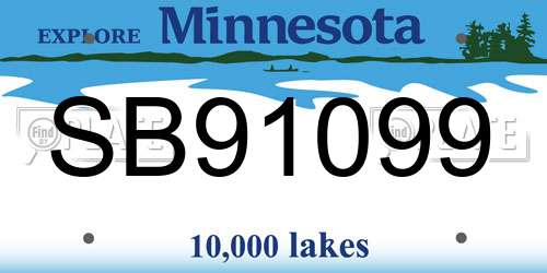 SB91099 Minnesota License Plate