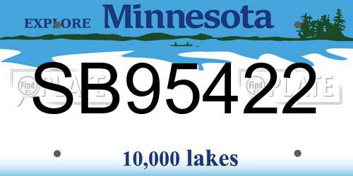 SB95422 Minnesota License Plate