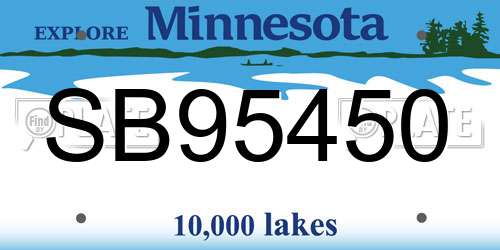 SB95450 Minnesota License Plate
