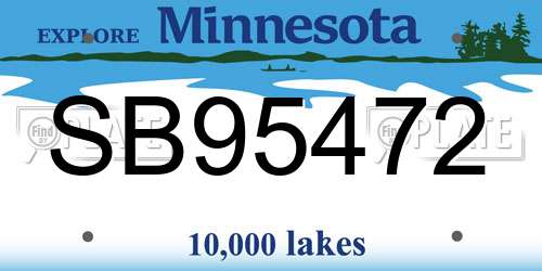 SB95472 Minnesota License Plate