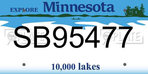 SB95477 Minnesota License Plate