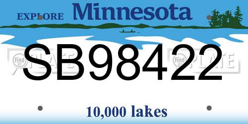 SB98422 Minnesota License Plate