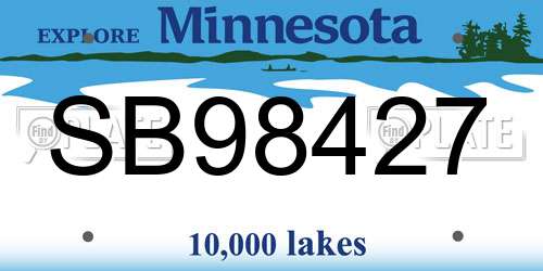 SB98427 Minnesota License Plate