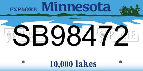 SB98472 Minnesota License Plate