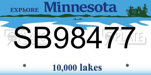 SB98477 Minnesota License Plate
