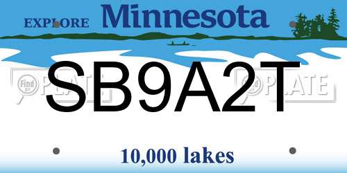 SB9A2T Minnesota License Plate