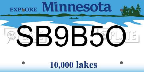 SB9B5O Minnesota License Plate