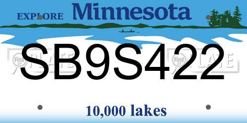 SB9S422 Minnesota License Plate