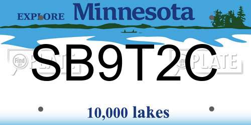 SB9T2C Minnesota License Plate