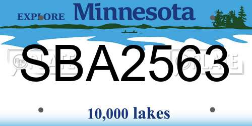 SBA2563 Minnesota License Plate