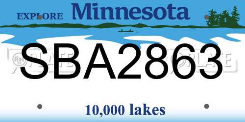 SBA2863 Minnesota License Plate