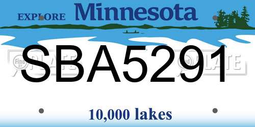 SBA5291 Minnesota License Plate