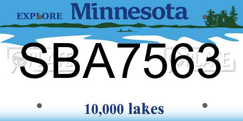 SBA7563 Minnesota License Plate