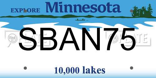 SBAN75 Minnesota License Plate