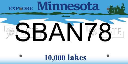SBAN78 Minnesota License Plate