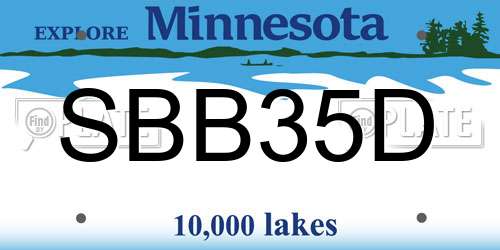 SBB35D Minnesota License Plate