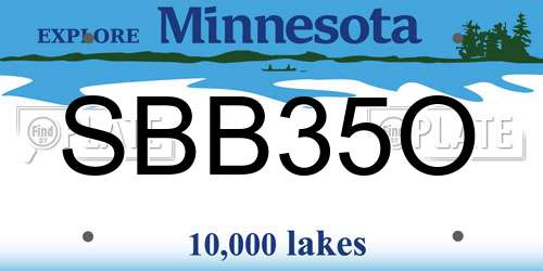 SBB35O Minnesota License Plate