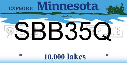 SBB35Q Minnesota License Plate