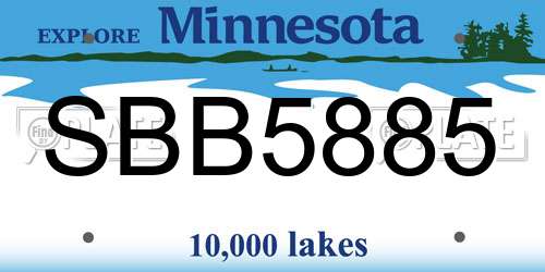 SBB5885 Minnesota License Plate