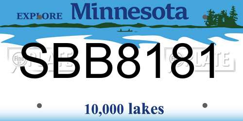 SBB8181 Minnesota License Plate