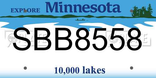 SBB8558 Minnesota License Plate