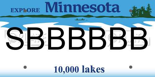 SBBBBBB Minnesota License Plate