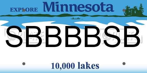 SBBBBSB Minnesota License Plate
