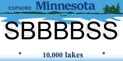 SBBBBSS Minnesota License Plate