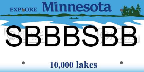 SBBBSBB Minnesota License Plate