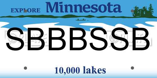 SBBBSSB Minnesota License Plate