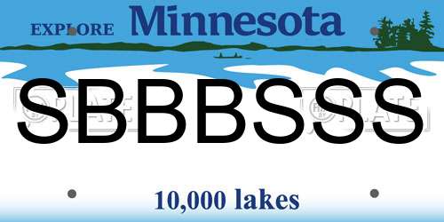 SBBBSSS Minnesota License Plate