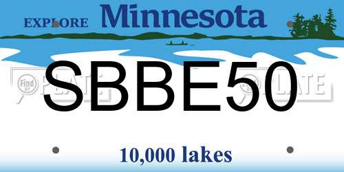 SBBE50 Minnesota License Plate
