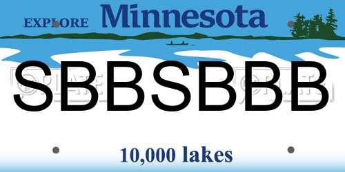 SBBSBBB Minnesota License Plate