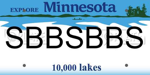 SBBSBBS Minnesota License Plate