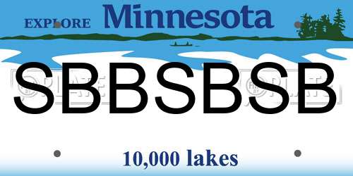 SBBSBSB Minnesota License Plate